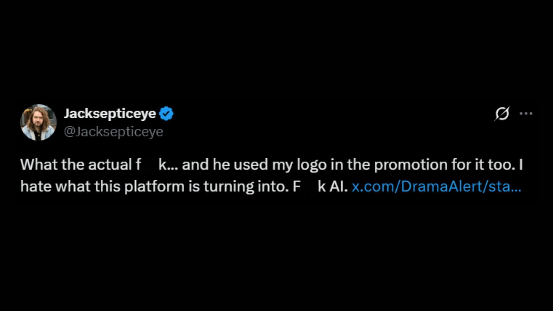 Jacksepticeye speaks on the ViewStats AI Thumbnail tool before it was pulled down (Image via @Jacksepticeye/X)